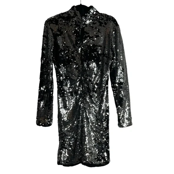 Isabel Marant Marnela Black Sequin Cut-Out Mini Cocktail Dress size 38/US 6